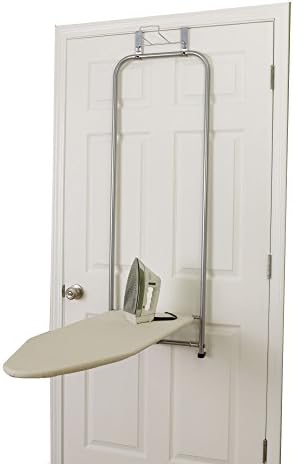 Over The Door Small Ironing Board with Iron Holder, Natural Cotton Co…