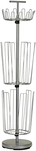 Metal 3-Tier Revolving Shoe and Boot Rack, Silver