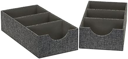 3-Compartment Drawer Organizers, Pack of 2, Sturdy Chipboard Base wit…