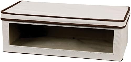 Vision Storage Box, Natural Canvas with Brown Trim, Large