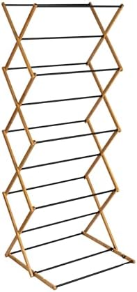 Bamboo Adjustable Folding Clothes Drying Rack, Upscale Laundry Rack w…