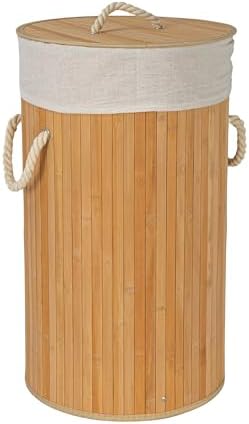 Bamboo Laundry Hamper with Rope Handles, 15-Gallons, Natural