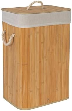 Bamboo Laundry Hamper with Rope Handles, 19-Gallons, Natural