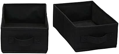 Black Cardboard & Polyester Narrow Drawer Duo