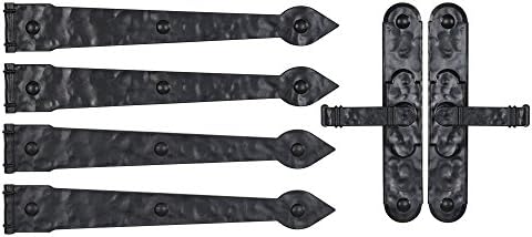Black Hinge IT Premium Carriage House Lever Handle & Hinge 6 Piece Ga…