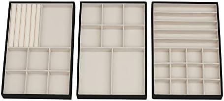 Black Stacking Jewelry Organizer Stacking Boxes with Removable Lid