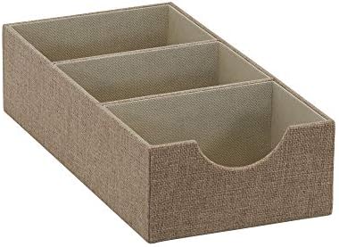 Brown 722-1 Deep 3 Section Drawer Organizer Box for Storage