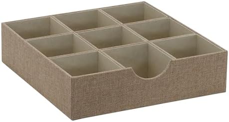 Brown 723-1 Deep 9 Section Drawer Organizer Box for Storage