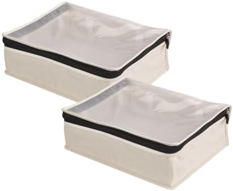 Canvas Sweater Storage Bags, 2-Pack, Breathable Cotton, Under-Bed Zip…
