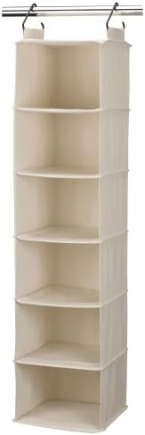 Cedarline 6‑Shelf Hanging Closet Organizer in Heavy‑Duty Cotton Canva…