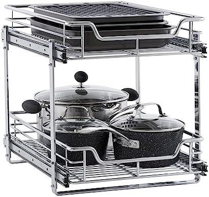 Chrome-Plated Steel Dual-Tier Slide-Out Organizer