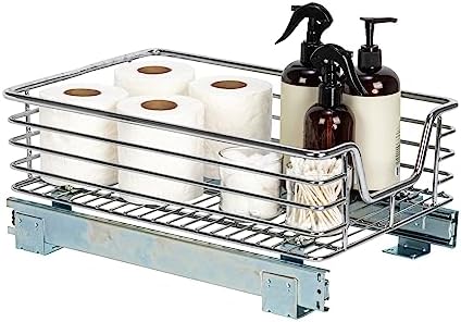 Chrome-Plated Steel Under-Cabinet Pull-Out Organizer