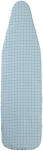 Deluxe Ironing Board Replacement Pad and Cover, White and Blue Grid P…
