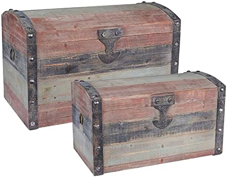 Dome-Top Painted Fir & Engineered Wood Trunk Duo