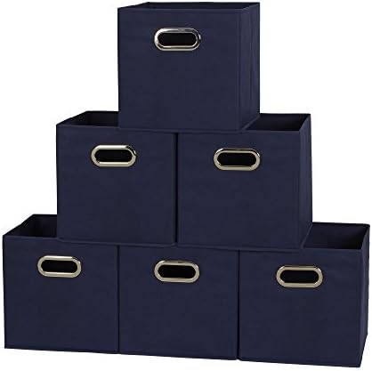 Fabric Storage Bins 6 Piece Set, Strong Poly-Woven Fabric, Sturdy Chi…