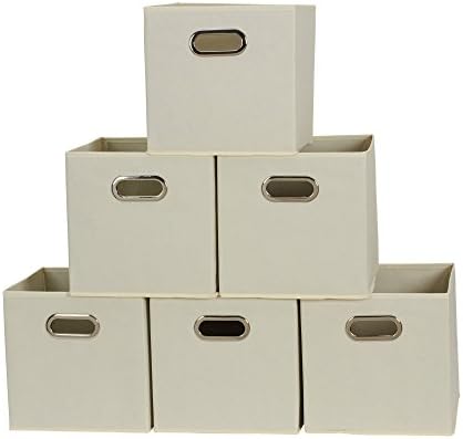 Fabric Storage Bins 6 Piece Set, Strong Poly-Woven Fabric, Sturdy Chi…