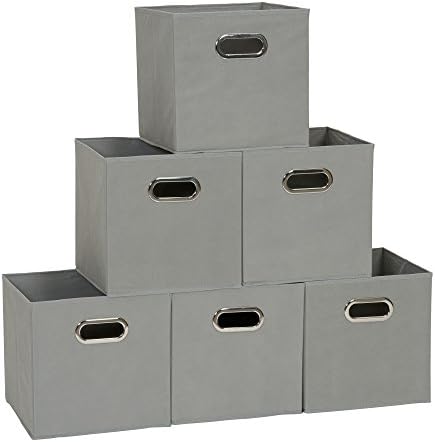 Fabric Storage Bins in Strong Poly‑Woven Fabric, Sturdy Chipboard Sid…