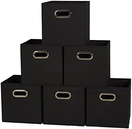 Foldable Fabric Storage Bins 6 Piece Set, Strong Poly-Woven Fabric, S…