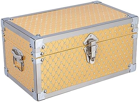 Gilded Wood & Metal Keepsake Trunk, Gold Bling