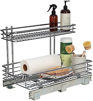 Glidez 2‑Tier Large Multipurpose Chrome‑Plated Steel Pull‑Out/Slide‑O…