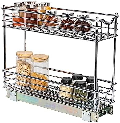 Glidez 2‑Tier Multipurpose Chrome‑Plated Steel Pull‑Out/Slide‑Out Und…