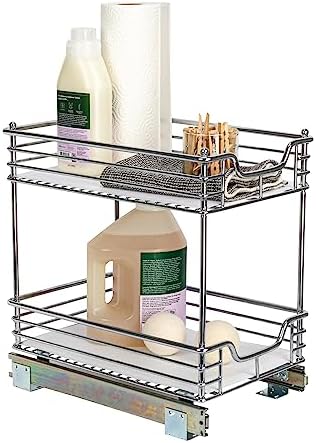 Glidez 2‑Tier Multipurpose Large Chrome‑Plated Steel Pull‑Out/Slide‑O…