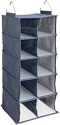 Hanging Cotton Blend and Plastic Closet Shoe Organizer with 10 Storag…