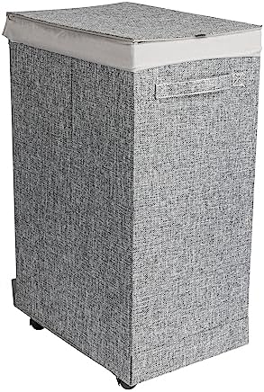 Household Essentials, Graphite Narrow Collapsible Laundry Hamper with…
