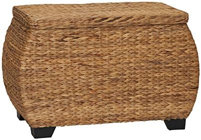 Large Curved Wicker Storage Chest with Liner