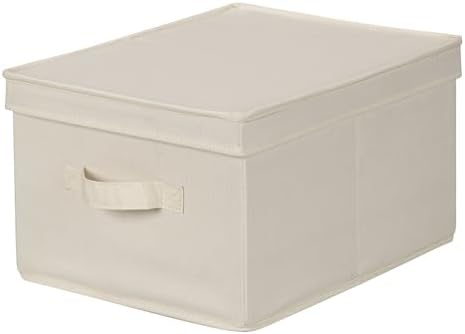 Large Storage Box with Lid with Soft Poly‑Cotton Canvas and Reinforce…