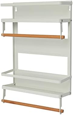 Metal Magnetic Organizer with Paper Towel Holder, White