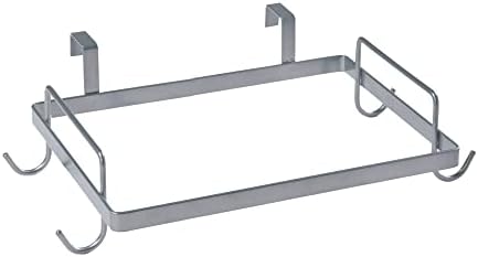 Metal Over the Door Trash Bag Holder, Silver