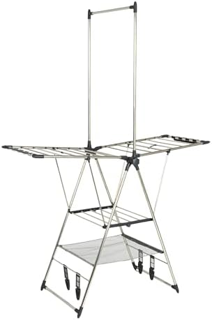Multi Tier Stainless Steel Laundry Drying Rack with T Bar and Two Sid…
