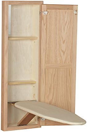Oak Finish In-Wall Ironing Board Cabinet