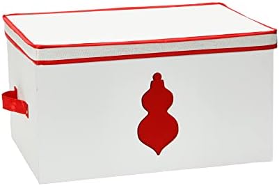 Ornament Storage Chest with 24 Pockets, Red