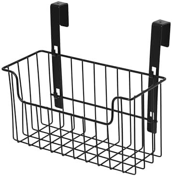 Over‑the‑Door Cut‑Out Metal Basket, Black