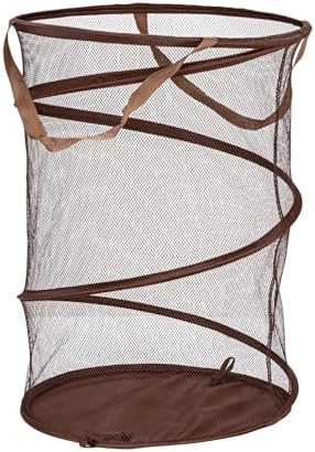 Pop-Up Mesh Laundry Hamper, Brown