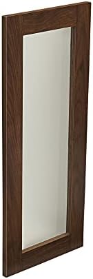 Rectangle Wall Mirror Décor, Mid‑Century Walnut Finish