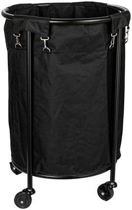 Round Laundry Hamper, Metal Frame with Wheels, Heavy Duty and Commerc…