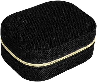 Small Fabric Travel Jewelry Organizer Box, Black