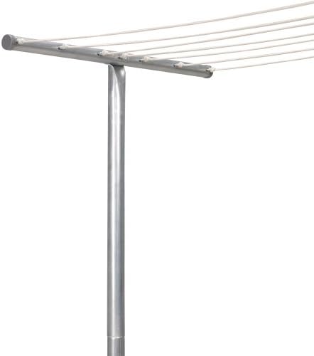 Steel Outdoor Clothesline T‑Post, Galvanized Single Post with Crossba…