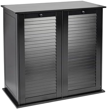 Tilt-out Cabinet Laundry Sorter with Shutter Front, Black