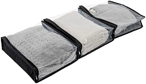 Under Bed Zippered Sweater Storage Bags with Clear Vision Panel, Set …