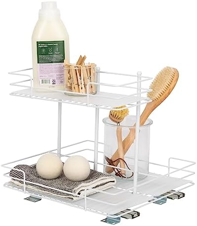 White Steel Double-Tier Pantry Organizer