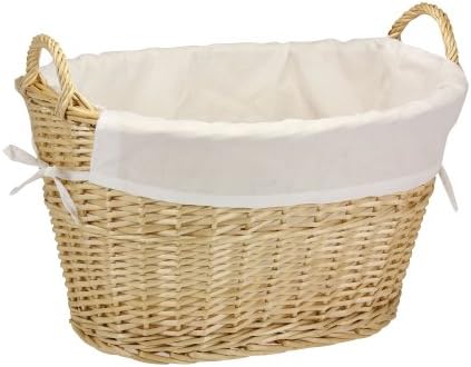 Wicker Laundry Basket with Handles, Handwoven Willow, and Removable W…