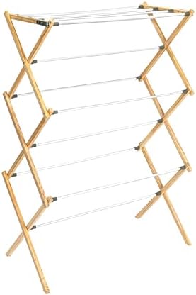 X-Frame Clothes Drying Rack, Stabile Wood Frame with Slanted Feet, Sm…